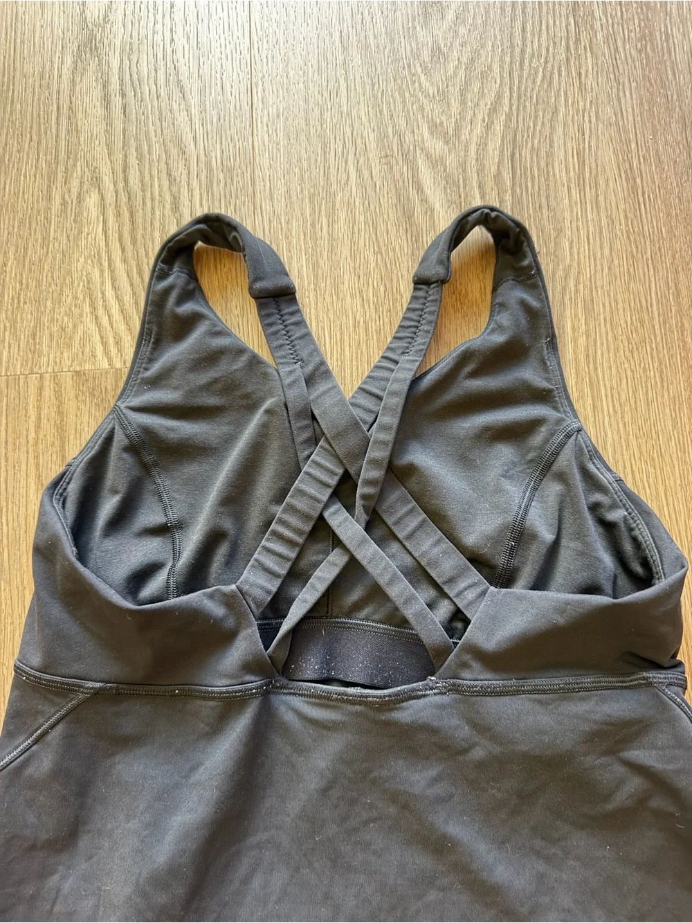Lululemon Black Cross Back Built-In Bra Athletic Tank